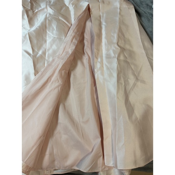 NWT Alfred Sung Size 14 OFF-THE-SHOULDER CUFF TRUMPET GOWN FRONT SLIT BLUSH Pink - Picture 4 of 10